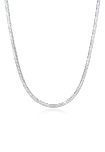 Elli PREMIUM Halskette Damen Schlangenkette Flach Elegant Fischgräte Trend Blogger in 925 Sterling Silber von Elli