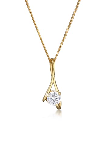 Elli PREMIUM Halskette Damen mit Zirkonia Steinen in 585 Gelbgold Elli PREMIUM Halskette Damen mit Zirkonia Steinen in 585 Gelbgold von Elli