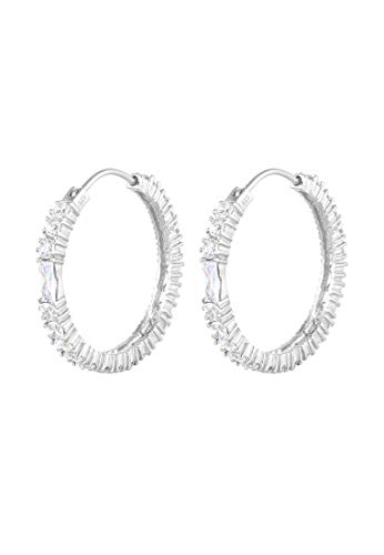 Elli PREMIUM Ohrringe Damen Creolen Elegant Funkelnd mit Zirkonia Kristallen in 925 Sterling Silber von Elli