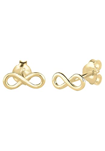 Elli PREMIUM Ohrringe Damen Infinity Trend Blogger Filigran in 375 Gelbgold von Elli