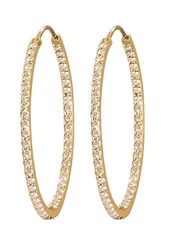 Elli PREMIUM Ohrringe Damen Ohrringe Creolen mit Kristalle in 925 Sterling Silber von Elli