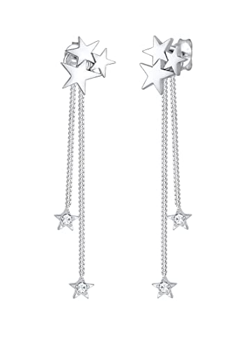 Elli PREMIUM Ohrringe Damen Sterne Ketten Astro mit Kristallen in 925 Sterling Silber von Elli