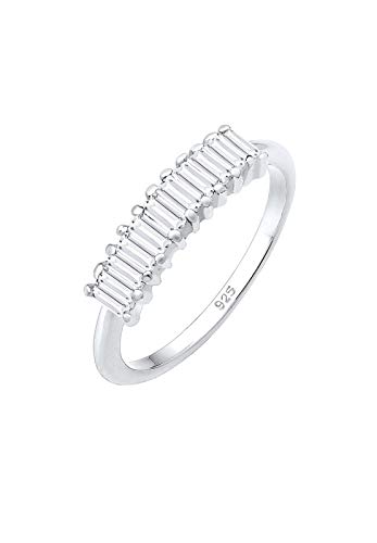 Elli PREMIUM Ring Damen Geo Rechteck Trend mit Topas Edelstein aus 925 Sterling Silber von Elli
