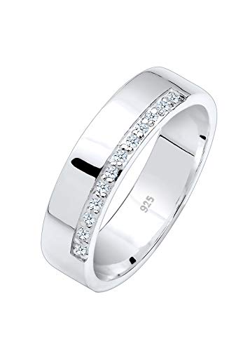 Elli DIAMONDS Ring Damen Bandring Basic mit Diamanten (0.06 ct.) in 925 Sterling Silber von Elli