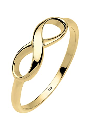 Elli PREMIUM Ring Damen Infinity Unendlichkeit Liebe in 375 Gelbgold von Elli