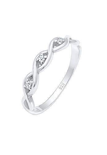 Elli PREMIUM Ring Damen Knoten Unendlich mit Diamant (0.06 ct.) in 925 Sterling Silber von Elli