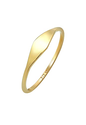 Elli PREMIUM Ring Damen Marquise Form Elegant Statement Minimal in 375 Gelbgold von Elli