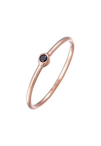 Elli PREMIUM Ring Damen Solitär Schwarzer Diaman (0.03 ct.) in 750 Roségold von Elli