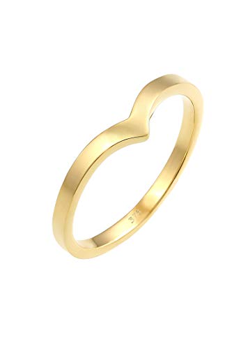 Elli PREMIUM Ring Damen V-Form Geo Basic Trend aus 375 Gelbgold von Elli