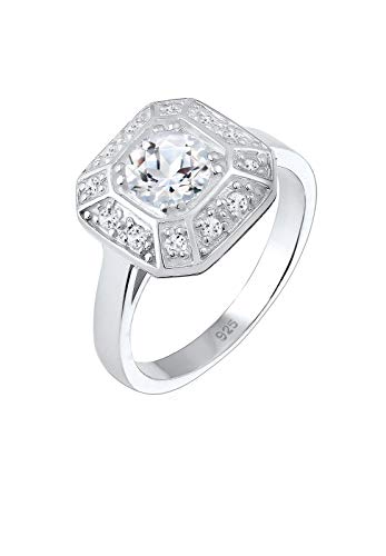 Elli PREMIUM Ring Damen Verlobung Glamour Topas in 925 Sterling Silber von Elli