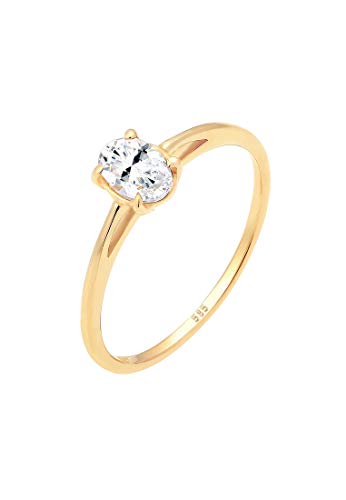 Elli PREMIUM Ring Damen Verlobungsring Valentin Liebe Topas in 585 Gelbgold von Elli