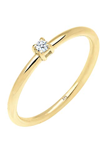 Elli DIAMONDS Ring Damen Verlobungsring mit Diamant (0.03 ct.) in 375 Gelbgold von Elli