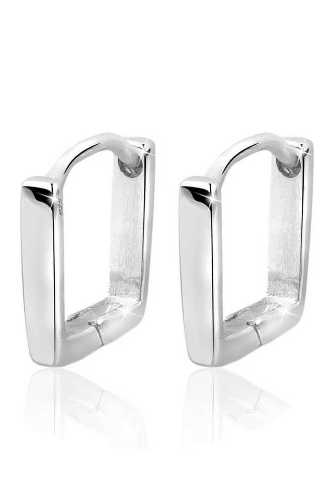 Elli Paar Creolen Creole Quadrat Form 925 Sterling Silber, Geo von Elli