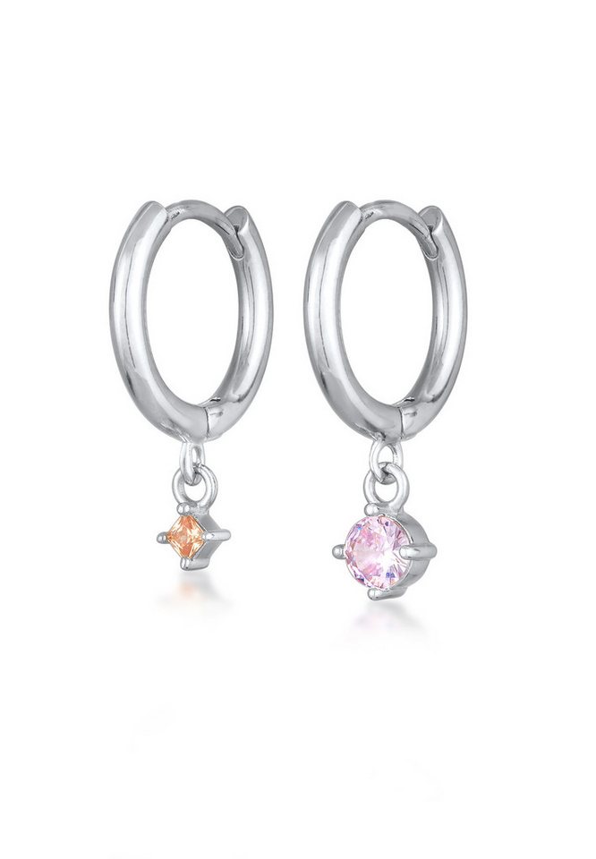 Elli Paar Creolen Creolen Damen Kristalle Anhänger Goldfarben von Elli