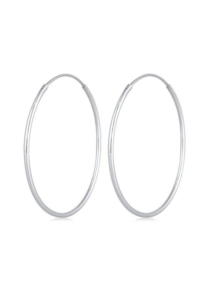 Elli Paar Creolen Creolen Rund Basic Klassisch 925 Silber von Elli