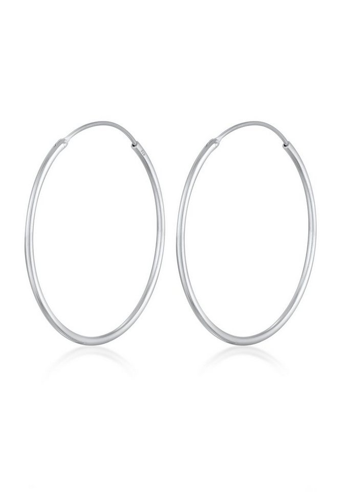 Elli Paar Creolen Creolen Rund Basic Klassisch 925 Silber von Elli