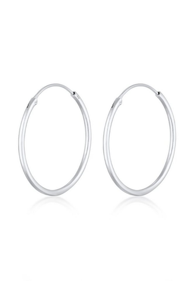 Elli Paar Creolen Creolen Rund Basic Klassisch 925 Silber von Elli