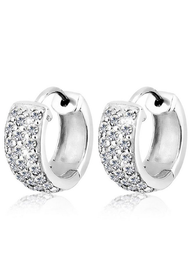 Elli Paar Creolen Paar Creolen Elegant 925 Silber, mit Kristallen von Swarovski® von Elli