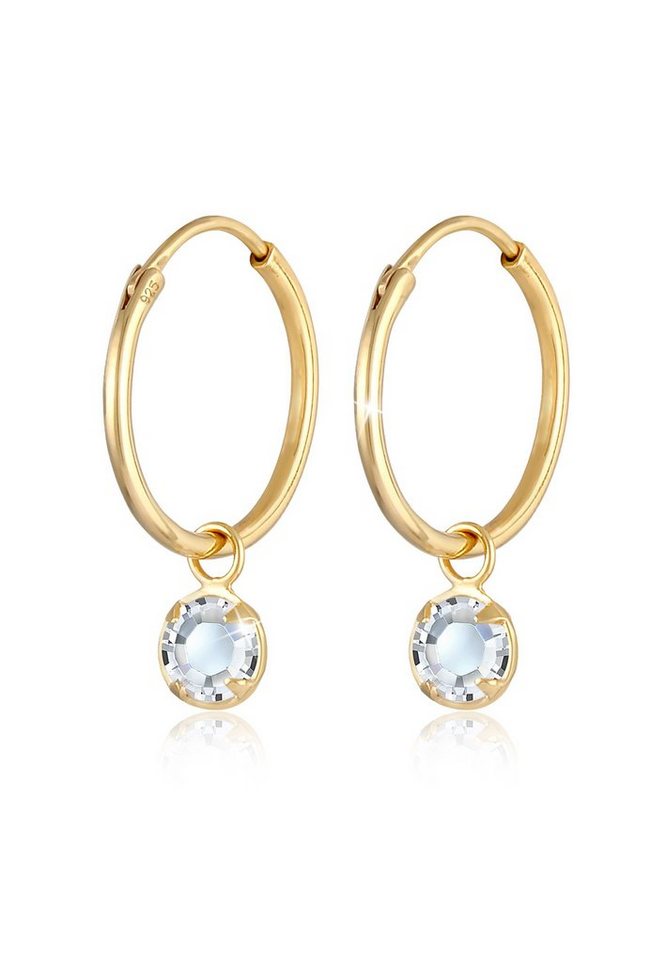 Elli Paar Ohrhänger Creolen Kristalle Einhänger 925 Silber von Elli