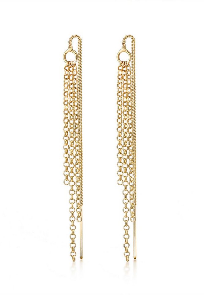 Elli Paar Ohrhänger Durchzieher Ketten Style Elegant 925 Silber von Elli