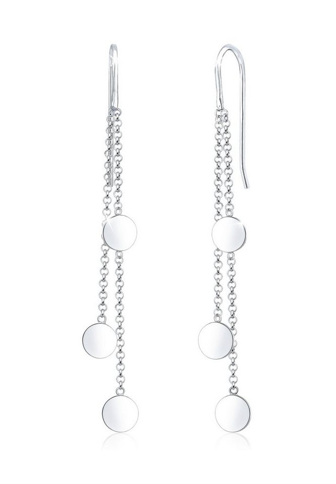 Elli Paar Ohrhänger Ohrhänger Geo Kreis Plättchen Trend 925 Sterling Silber von Elli