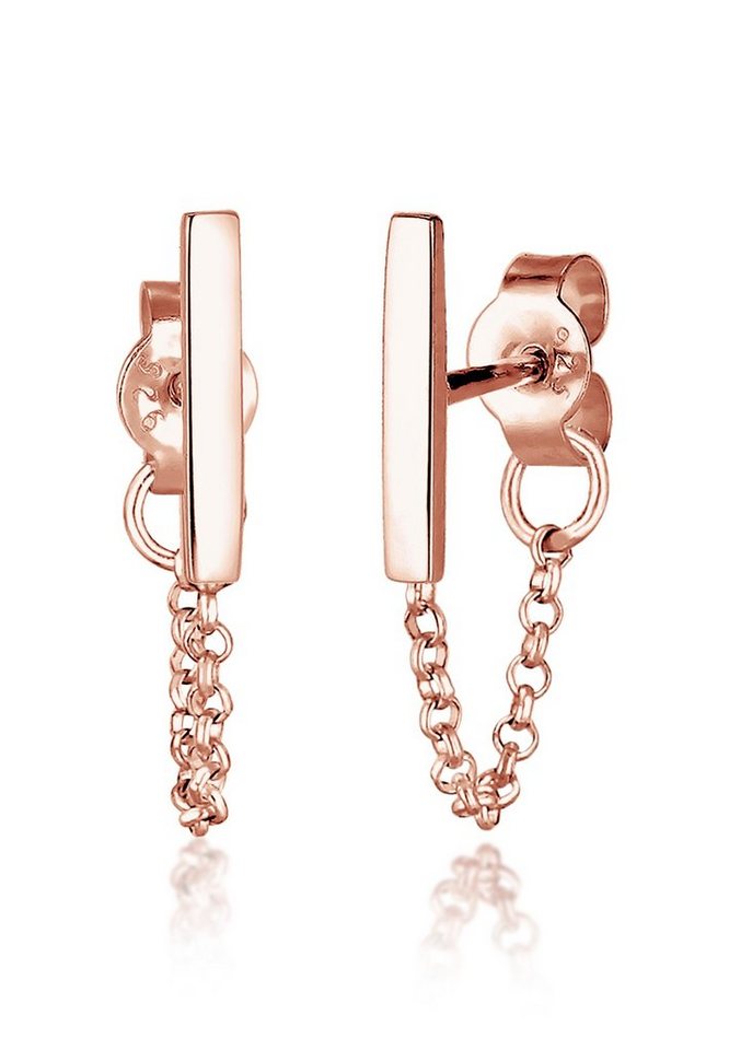 Elli Paar Ohrhänger Stecker Stab mit Kette 925 silber, Geo von Elli