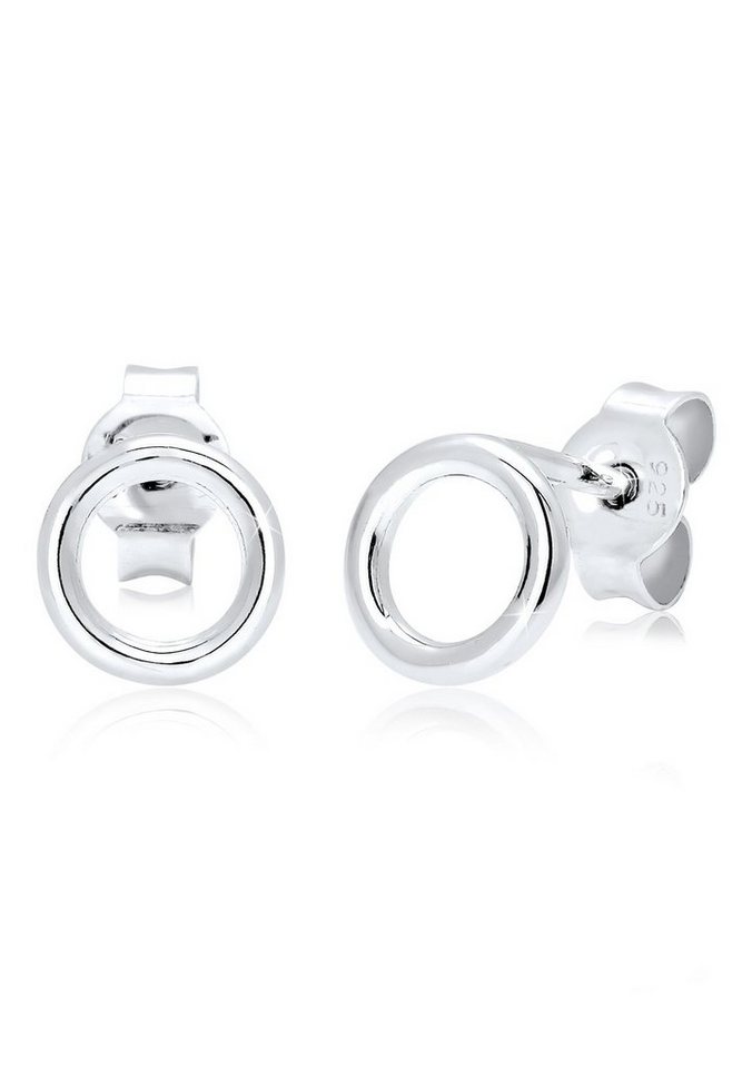 Elli Paar Ohrstecker Basic Kreis Geo Minimal Filigran 925 Silber, Geo von Elli