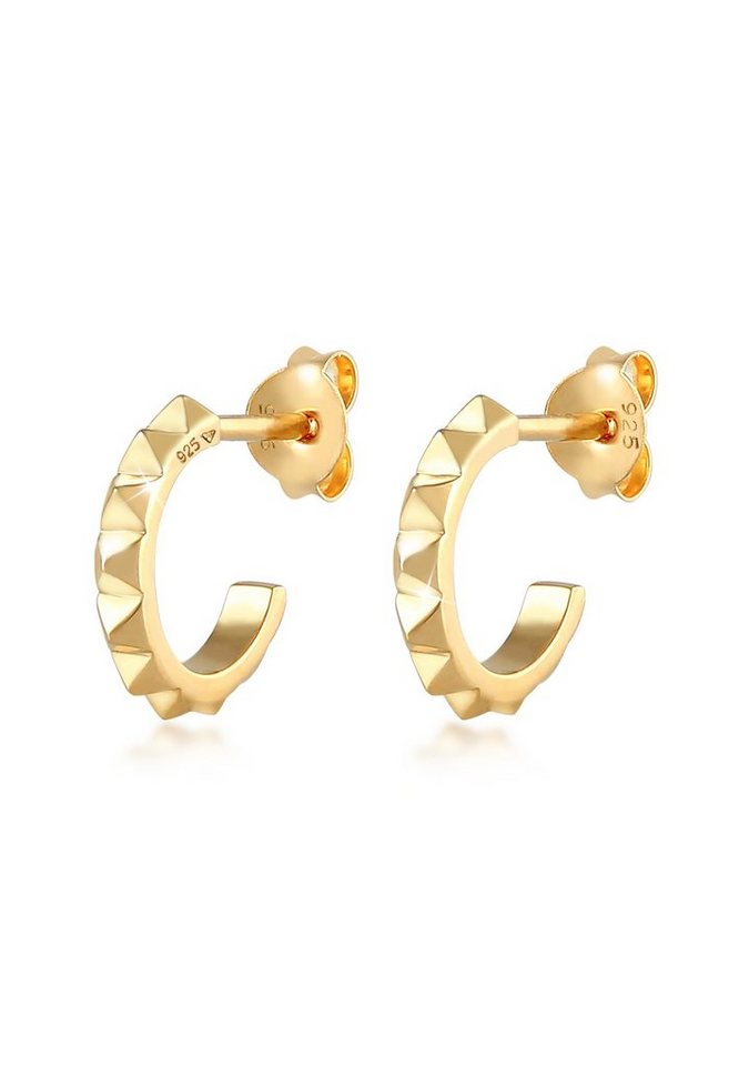 Elli Paar Ohrstecker Creolen Stecker Pyramiden Rock Style 925 Silber von Elli