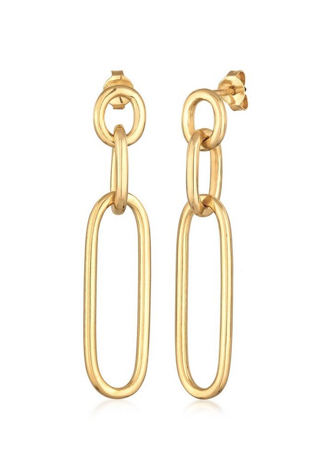 Elli Paar Ohrstecker Glieder Basic Hänger Blogger 925 Silber, Oval von Elli