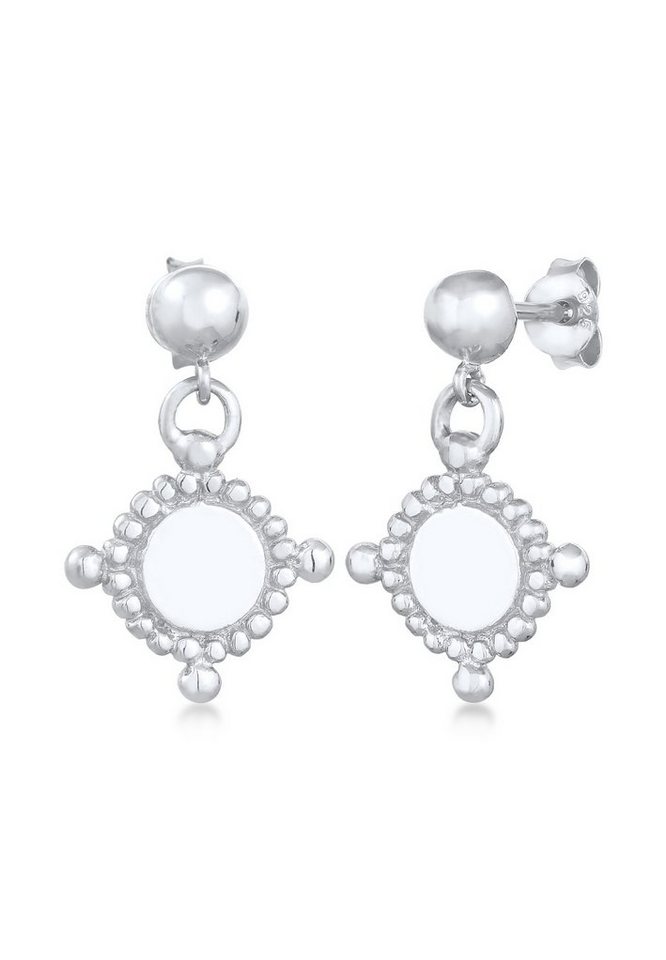 Elli Paar Ohrstecker Ohrhänger Plättchen Kugeldesign 925 Silber, Boho Elli Paar Ohrstecker Ohrhänger Plättchen Kugeldesign 925 Silber, Boho von Elli