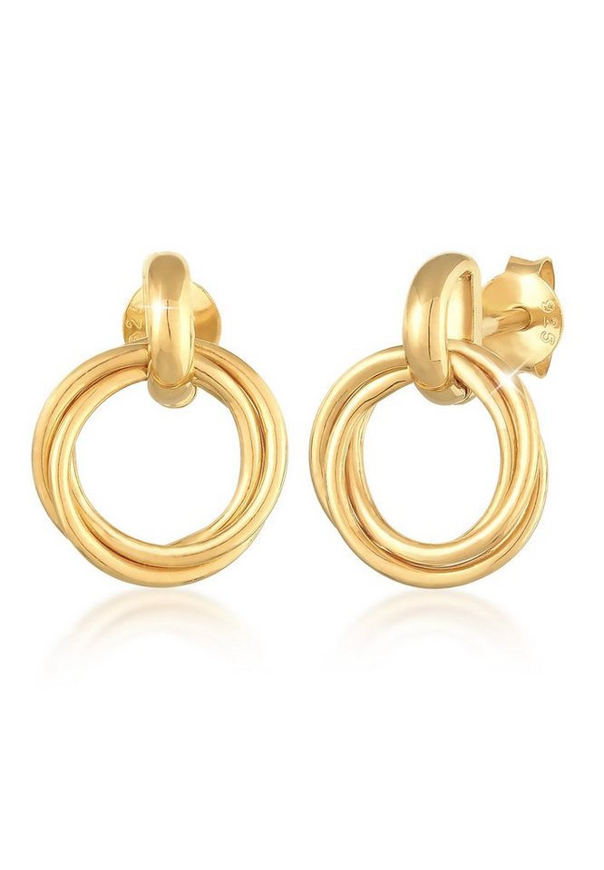 Elli Paar Ohrstecker Ohrstecker Kreise Trio Rund 925 Silber, Kreis von Elli