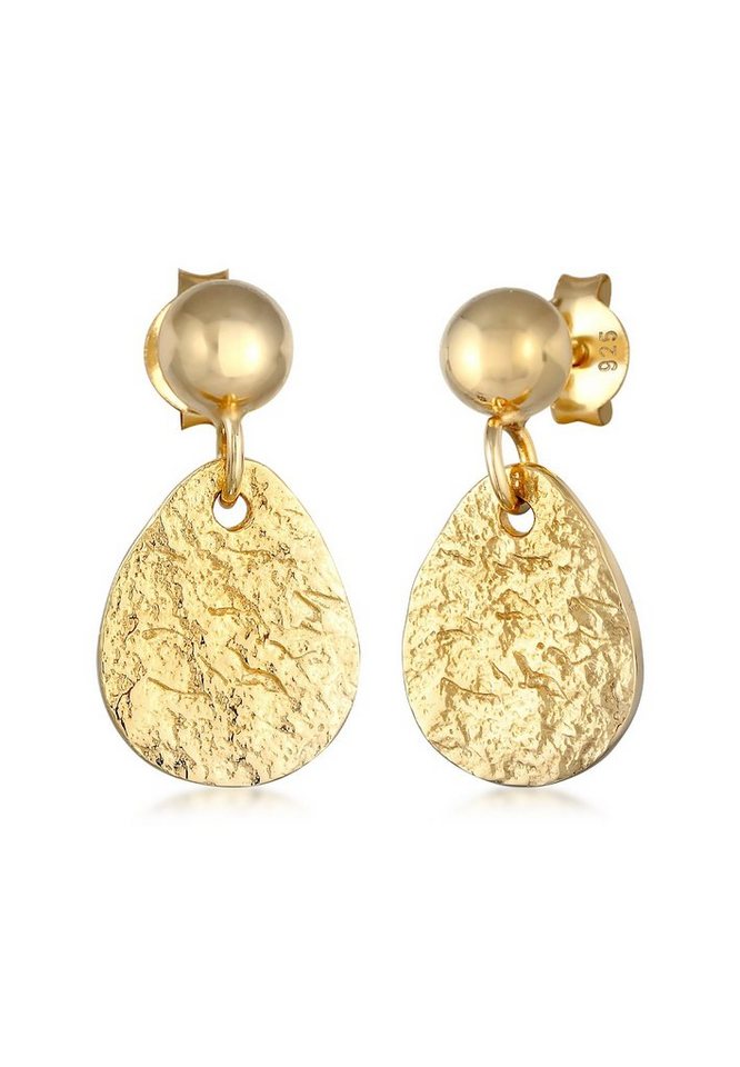 Elli Paar Ohrstecker Plättchen Tropfen Vintage Design 925 Silber, Plättchen von Elli