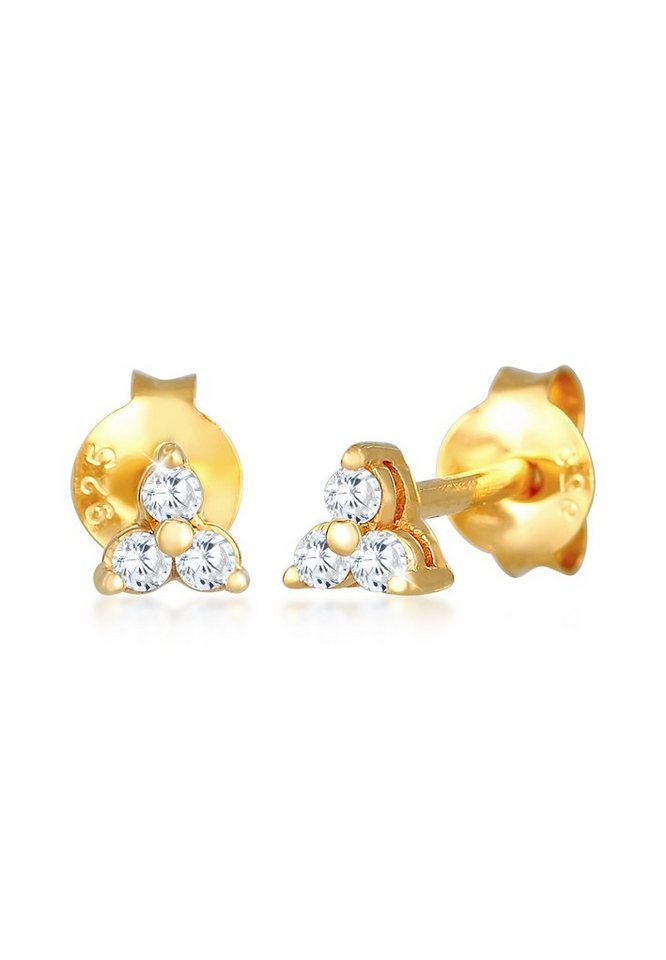 Elli Paar Ohrstecker Stecker Dreieck Zirkonia 925 Silber von Elli