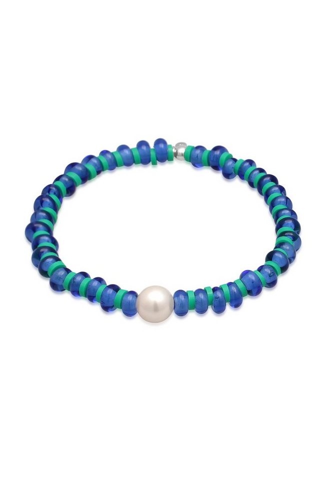 Elli Perlenarmband Glas Perlen Heishi Disc Muschelkernperle 925 Silber, Kugel Elli Perlenarmband Glas Perlen Heishi Disc Muschelkernperle 925 Silber, Kugel von Elli