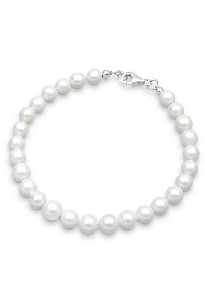 Elli Perlenarmband Muschelkernperlen Schimmernd 925 Sterling Silber von Elli
