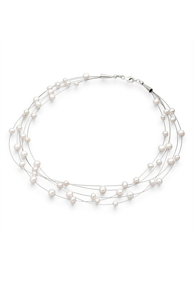 Elli Perlenkette Zirkonia Süßwasserzuchtperlen 925 Sterling Silber von Elli
