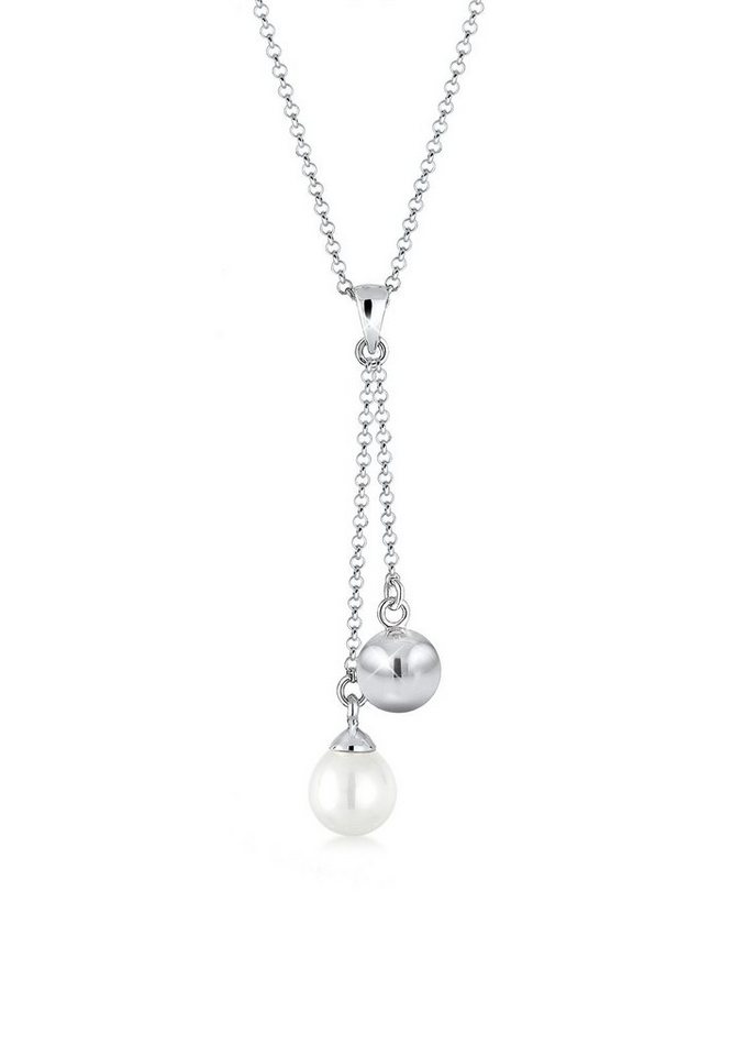 Elli Perlenkette Y-Kette Muschelkernperle Weiß 925 Sterling Silber Elli Perlenkette Y-Kette Muschelkernperle Weiß 925 Sterling Silber von Elli