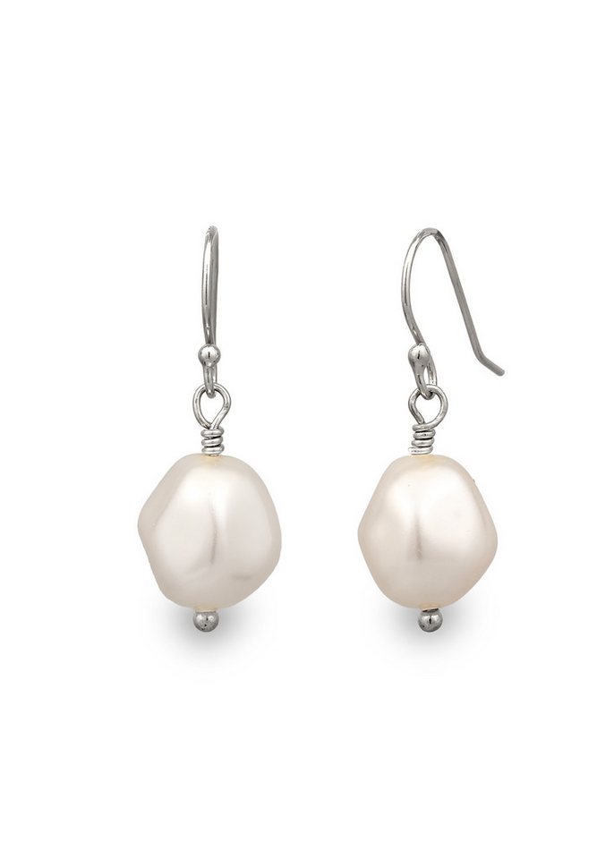 Elli Perlenohrringe Ohrhänger kurz Synthetische Perle Weiß 925 Sterling Silber von Elli