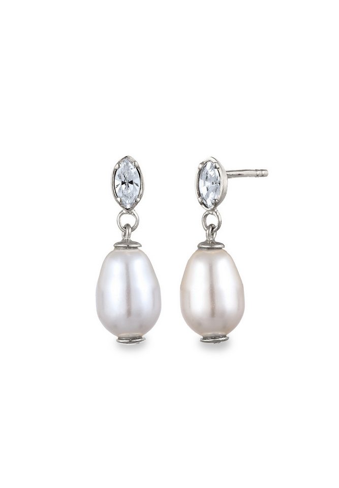 Elli Perlenohrringe Ohrstecker Synthetische Perle Weiß 925 Sterling Silber von Elli