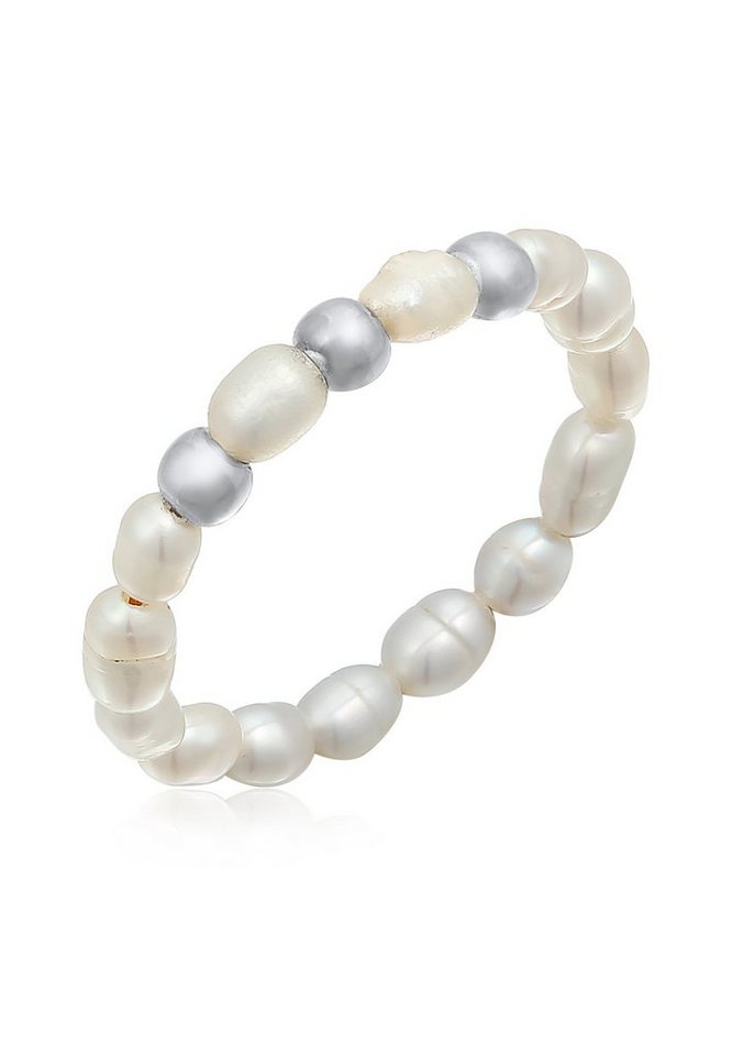 Elli Perlenring Süßwasserperlen Beads 925 Silber vergoldet von Elli