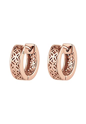 Elli PREMIUM Ohrringe Damen Creole Ornament in 925 Sterling Silber Rosé vergoldet von Elli