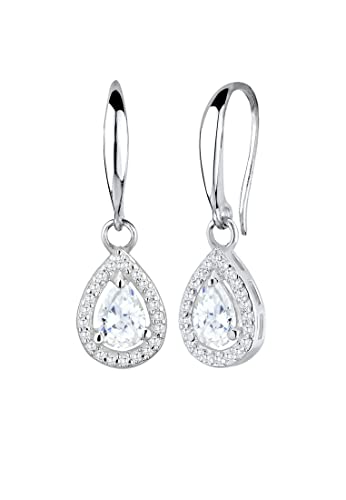 Elli PREMIUM Ohrringe Damen Tropfen Drop Elegant Funkelnd mit Zirkonia Kristalle in 925 Sterling Silber von Elli