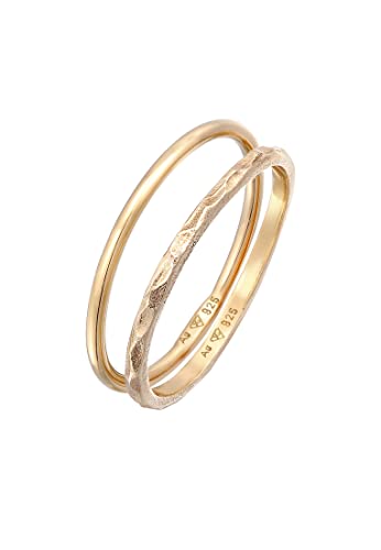 Elli Ring Damen Band 2er Set Stapel in 925 Sterling Silber Elli Ring Damen Band 2er Set Stapel in 925 Sterling Silber von Elli