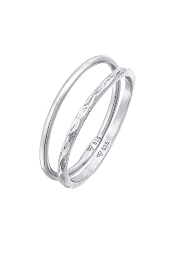 Elli Ring Damen Band 2er Set Stapel in 925 Sterling Silber Elli Ring Damen Band 2er Set Stapel in 925 Sterling Silber von Elli