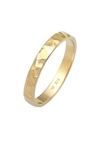 Elli Ring Damen Band Basic Fein Gehämmert Trend in 925 Sterling Silber von Elli