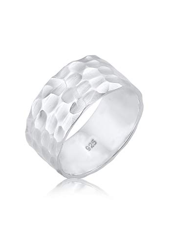 Elli Ring Damen Bandring Basic Gehämmert in 925 Sterling Silber , 58mm von Elli