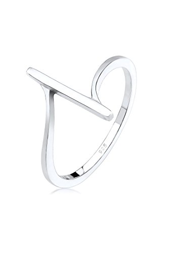 Elli Ring Damen Bandring Geo Formen Cool Basic Minimal in 925 Sterling Silber von Elli