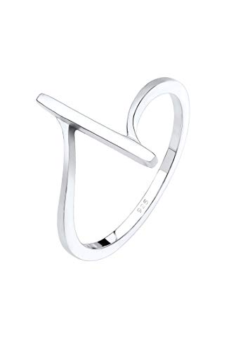 Elli Ring Damen Bandring Geo Formen Cool Basic Minimal in 925 Sterling Silber von Elli