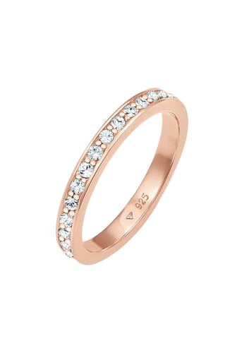 Elli Ring Damen Band Memoire mit Kristallen in 925 Sterling Silber von Elli