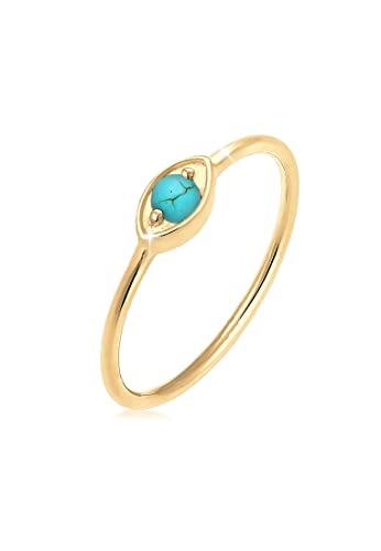 Elli Ring Damen Evil Eye Howlith Talisman in 925 Sterling Silber von Elli